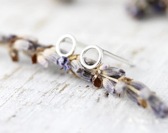 Mini circles - sterling silver earrings