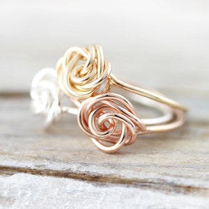 Flower ring - delicate sterling silver or gold filled