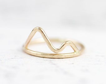 Mountain ring in sterling silver, gold filled or rose gold filled