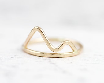 Mountain ring in sterling silver, gold filled or rose gold filled