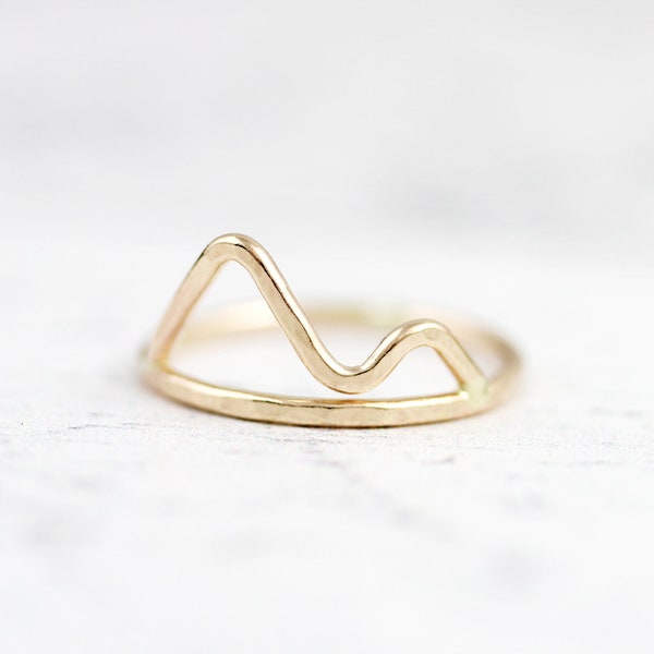 Mountain ring in sterling silver, gold filled or rose gold filled