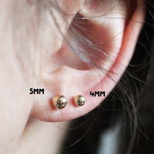 Small ball studs silver, yellow or rose gold filled earrings image 8