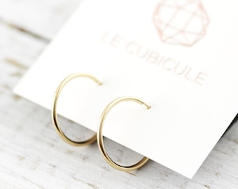 Simple hoops - silver or gold filled earrings