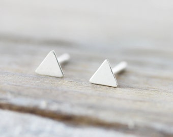 Mini triangle earrings - sterling silver earrings