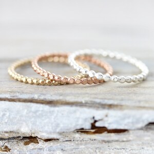 Dotted stacking rings in sterling silver, gold filled or rose gold filled image 2