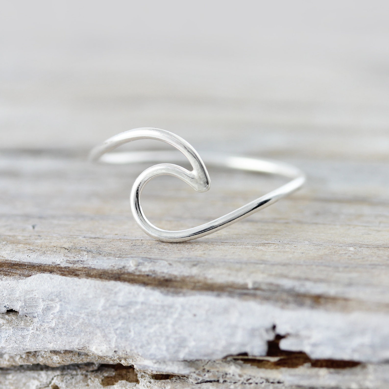 Ocean Wave Ring Recycled Sterling Silver Ring - Etsy