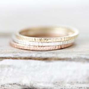 Thin Lined stacking rings in sterling silver, yellow gold filled or rose gold filled 1mm