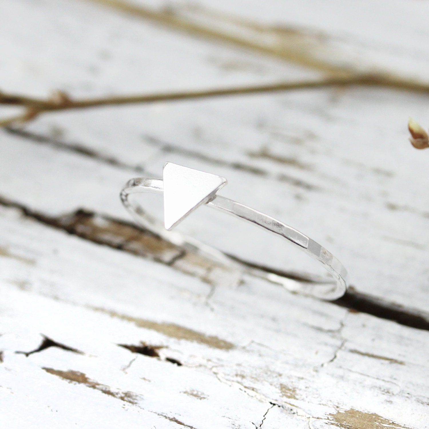Small Triangle Ring Sterling Silver Ring - Etsy