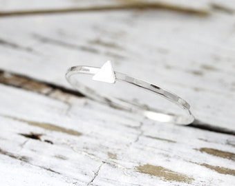 Tiny triangle ring - sterling silver ring