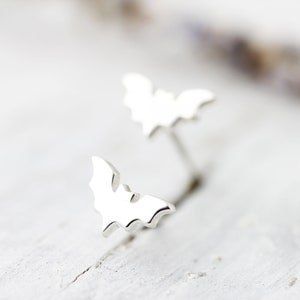 Boucles d'oreilles mini chauve-souris en argent sterling