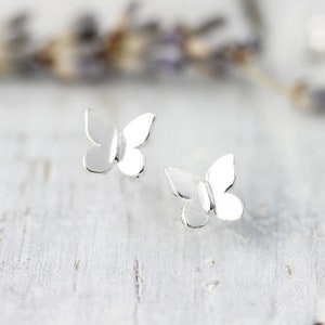 Kleine Schmetterling Ohrstecker - Sterling Silber Ohrringe
