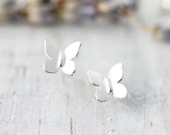 Small butterfly studs - sterling silver earrings
