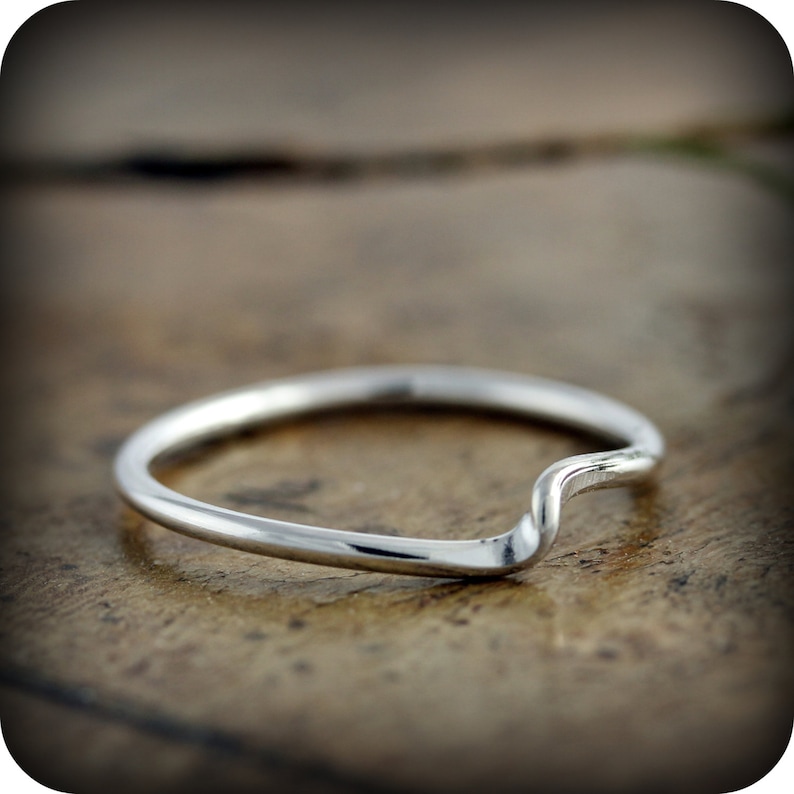 Wave ring recycled sterling silver ring image 3