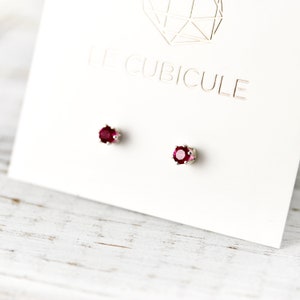 birthstone studs - classic silver or gold earrings - bridesmaids gift