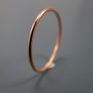 Recycled 14K yellow or rose gold ring smooth stacking skinny ring image 2