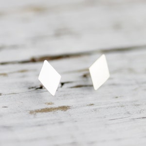 Boucles d'oreilles petits losanges en argent sterling