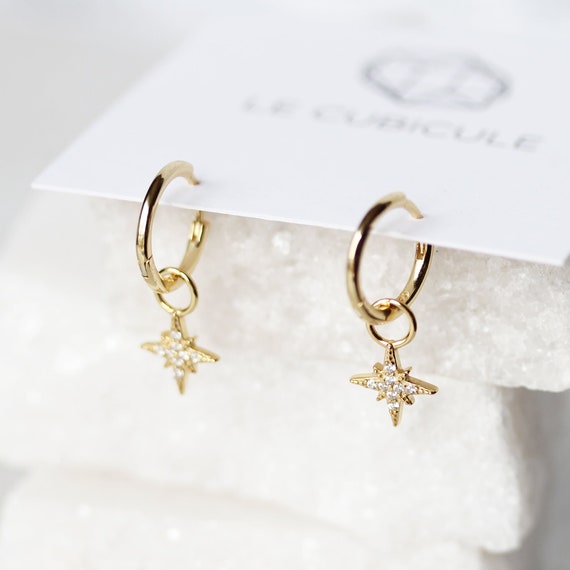スタージュエリー　CLICK HOOP PIERCED (s) Star Shaped Hoop Earrings – Chloe + Lois