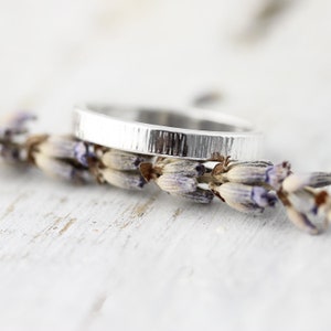 Chunky Lined ring - thick sterling silver ring