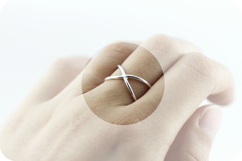 X ring criss cross sterling silver ring image 4