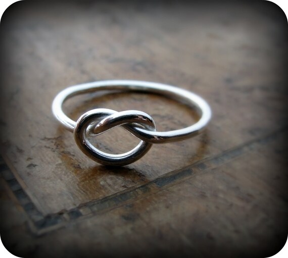 Knot ring 16 gauge recycled sterling silver ring