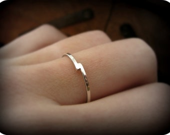 Bypass ring - recycled sterling silver ring - silver overlap stacking ring