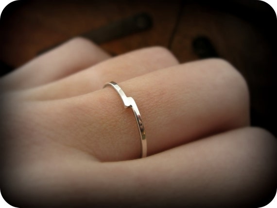 Anello Punta Solida Argento Sterling .925 Fascia Piatta - Foto 3