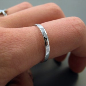 Simple recycled sterling silver ring image 4