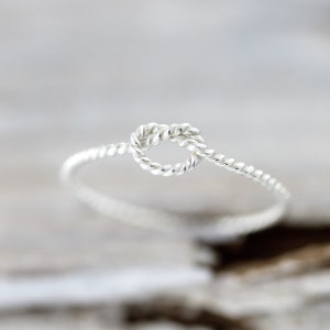 Rope Knot Ring Thin Twist Nautical Promise Ring Bridesmaid Gift - Etsy