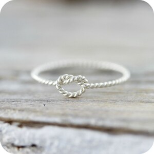 Rope Knot Ring Thin Twist Nautical Promise Ring Bridesmaid Gift - Etsy