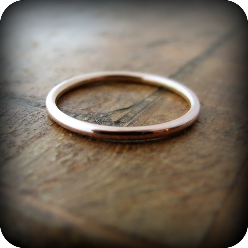 Recycled 14K rose gold ring 1.6mm stacking ring image 2