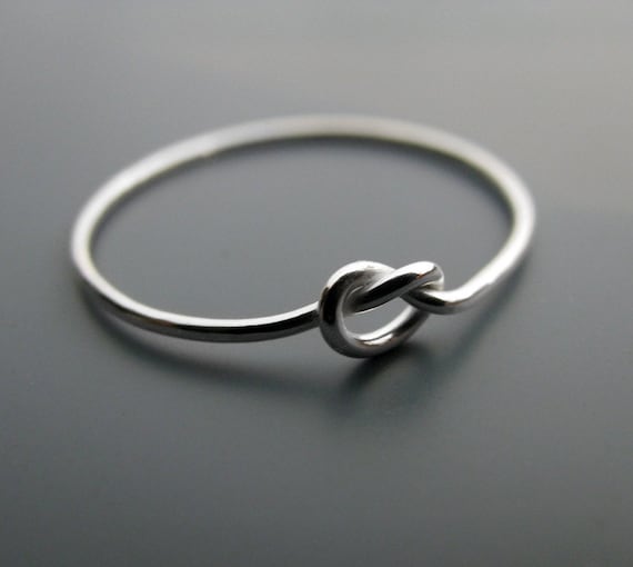 Simple Knot Ring Thin Recycled Sterling Silver Promise Ring 20