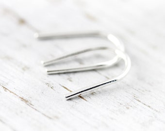Small U shaped earrings - silver or gold filled earrings