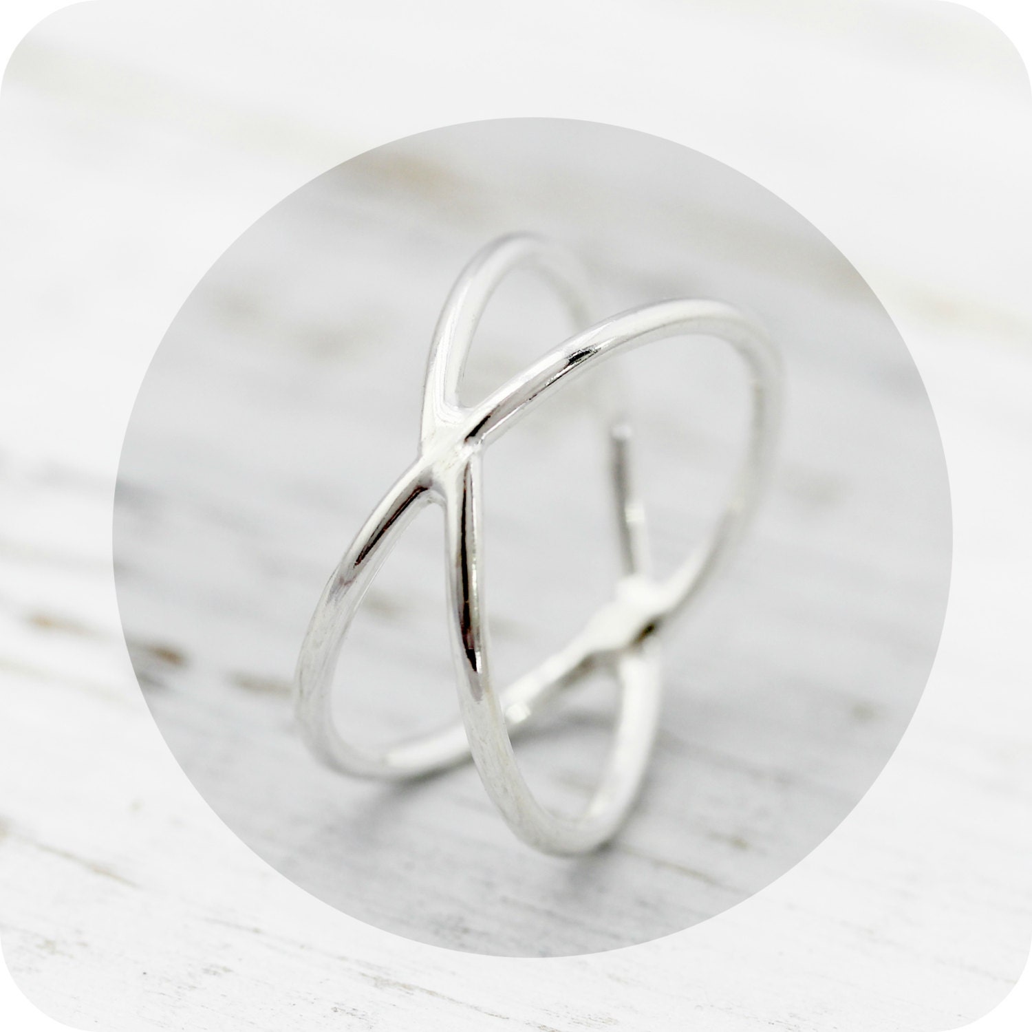 X ring - criss cross sterling silver ring