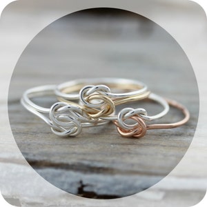 Double Knot Ring Silver and Rose or Yellow Gold Filled Ring - Etsy