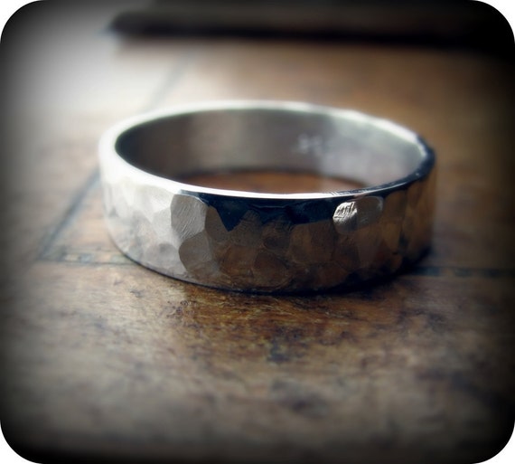 5mm Hammered Recycled Sterling Silver Band Etsy Australia