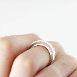 Eclipse double layered ring - recycled sterling silver ring