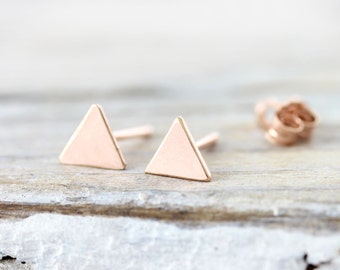 Small triangle earrings - gold filled earrings