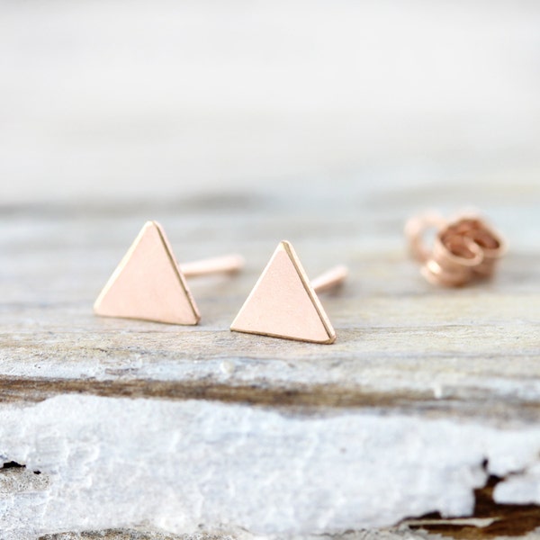 Small triangle earrings - gold filled earrings