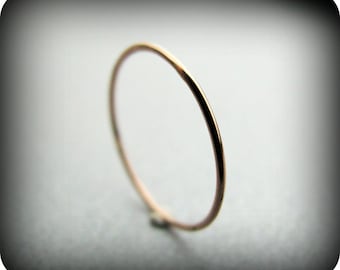 Recycled 14K gold ring - extra skinny stacking ring