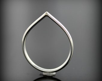 Teardrop ring - recycled sterling silver ring