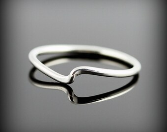 Wave ring - recycled sterling silver ring