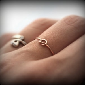 Knot ring solid 14K rose gold ring image 2