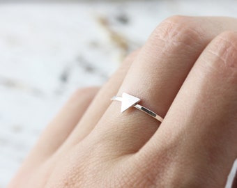 Small triangle ring - sterling silver ring
