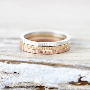 Medium Lined stacking ring in sterling silver, gold filled or rose gold filled 1.3mm