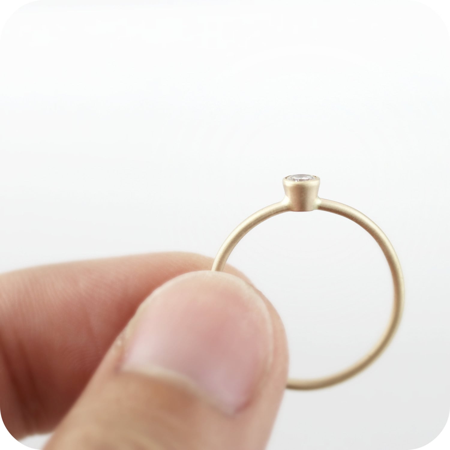 Recycled 14K Gold and Diamond Engagement Ring 0.10ct Bezel Etsy