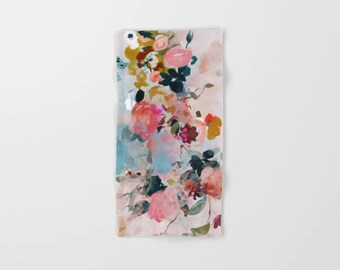 floral bloom abstract painting Hand & Bath Towel