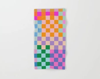 Checkerboard Collage Hand & Bath Towel