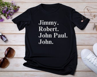 Led Zeppelin T-Shirt: Band Mitglied Namen, Hard Rock Musik Geschenk