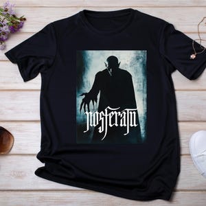Nosferatu Horror Tee Shirt Unisex Vintage Retro Vampire Horror Movie Apparel Nosferatu Vampire Count Orlock T-Shirt Memorabilia Merch Gothic