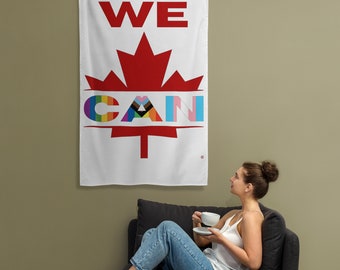 Drapeau « WE CAN with maple leaf » © pride mix